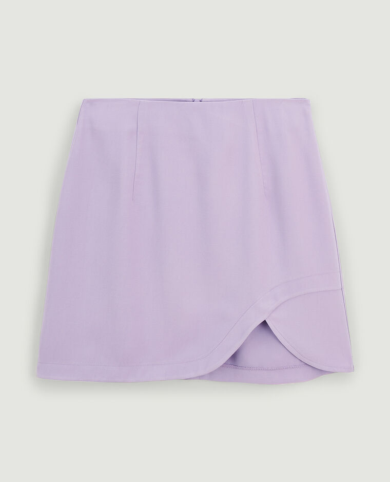 Jupe courte fente croisée lilas - Pimkie