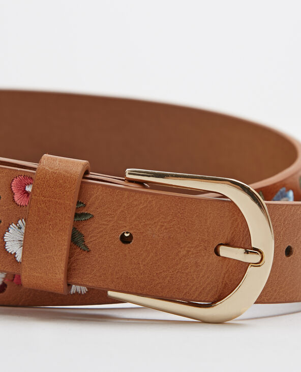 Ceinture brodée camel - Pimkie