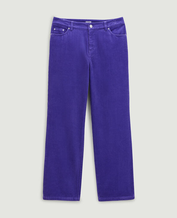 Pantalon droit en velours côtelé violet - Pimkie