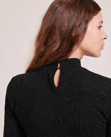 Robe courte matière jacquard noir - Pimkie