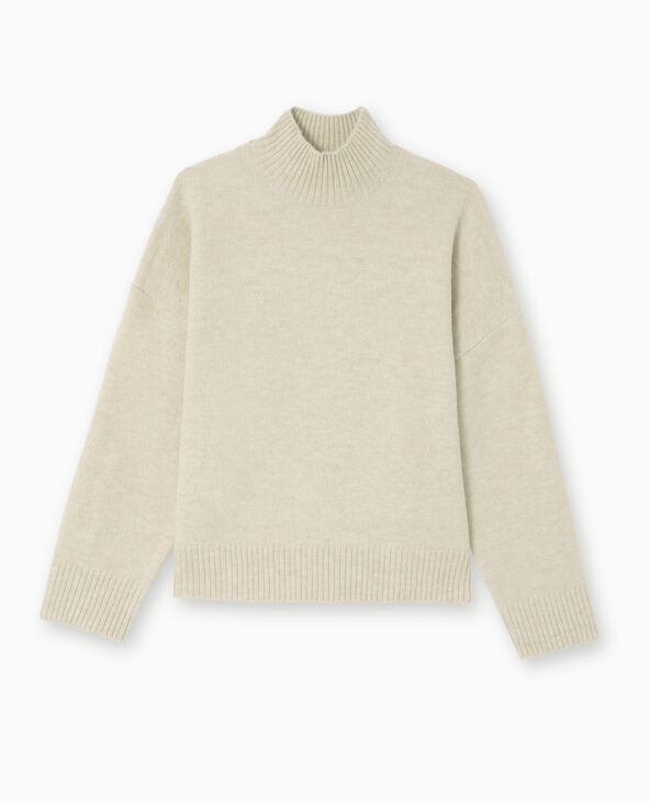 Pull oversize col montant beige - Pimkie