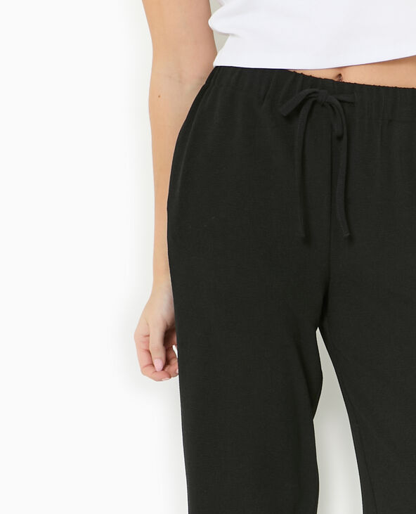Pantalon fluide en tissu effet crêpe noir - Pimkie