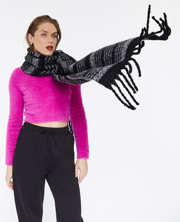 Grande écharpe en maille ultra douce noir - Pimkie