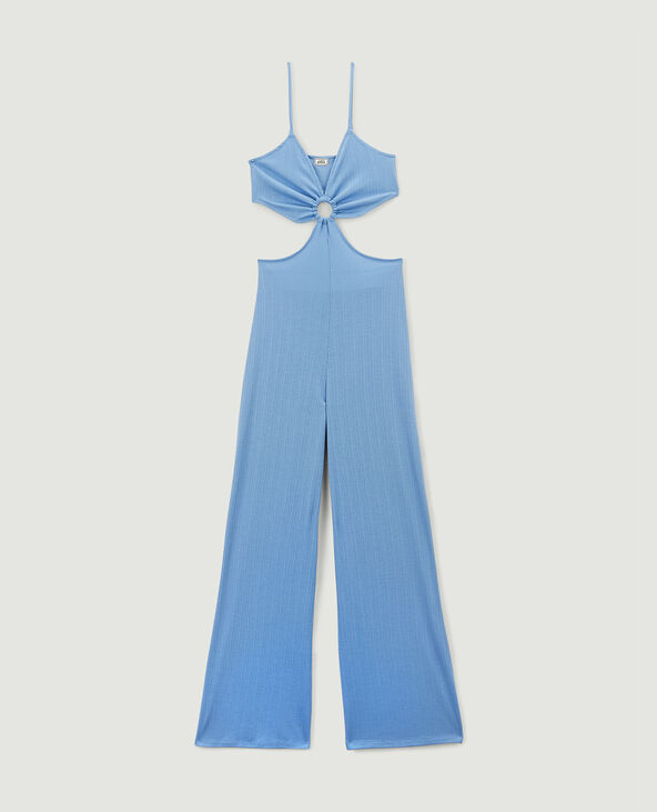 Combi-pantalon découpe côté et dos bleu électrique - Pimkie