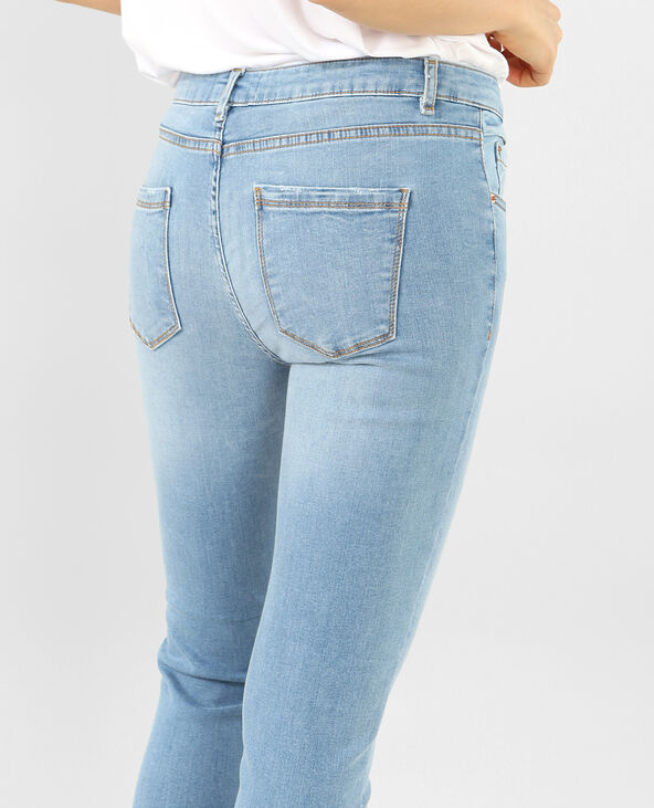Jean skinny destroy à revers bleu clair - Pimkie