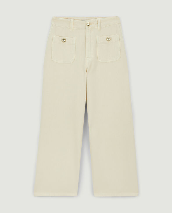 Jean wide taille haute beige - Pimkie
