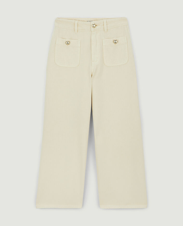 Jean wide taille haute beige - Pimkie
