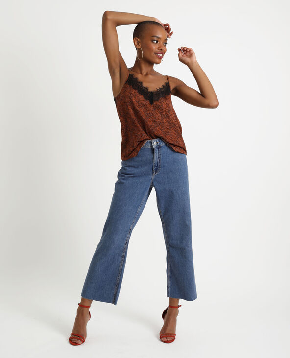 Top à dentelle marron - Pimkie