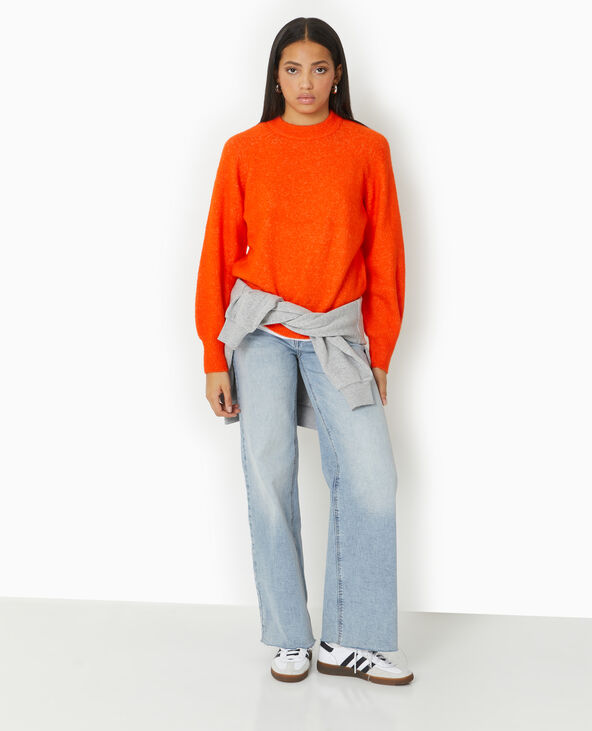 Pull oversize col rond manches raglan orange - Pimkie