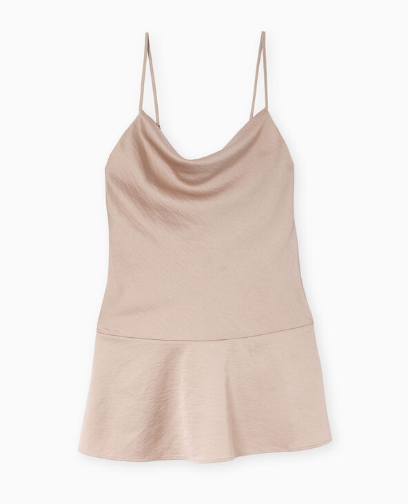 Robe courte en tissu satiné col bénitier gris clair - Pimkie