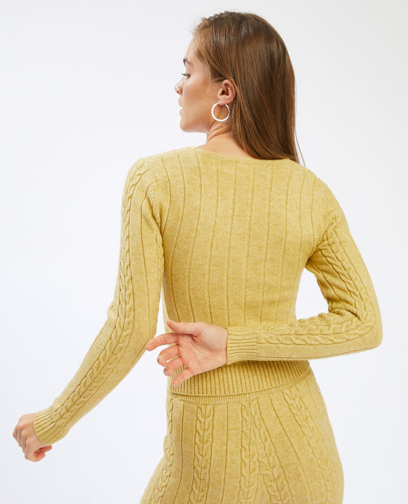 Pull torsadé cache-cœur camel - Pimkie
