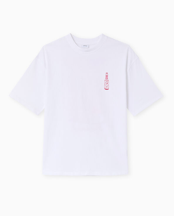 T-shirt oversize avec print poitrine et dos blanc - Pimkie