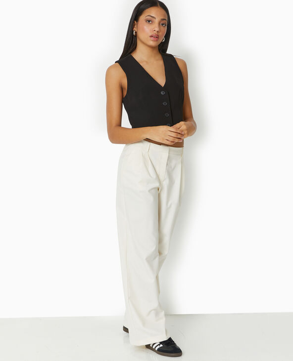 Pantalon city large et droit blanc - Pimkie