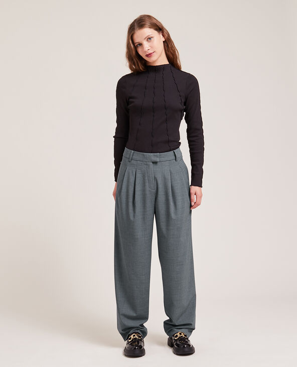Pantalon large à pinces SMALL gris - Pimkie