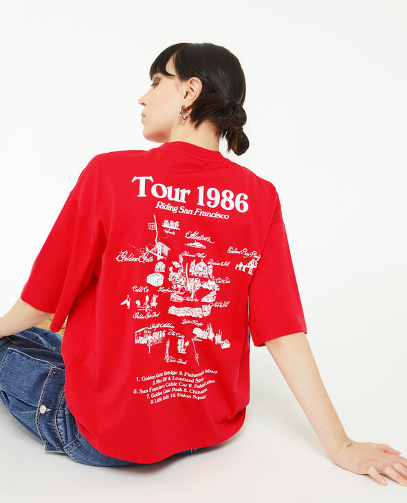 T shirt rouge new arrivals oversize