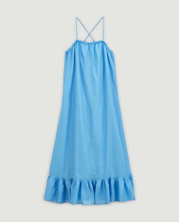 Robe longue à volants bleu - Pimkie