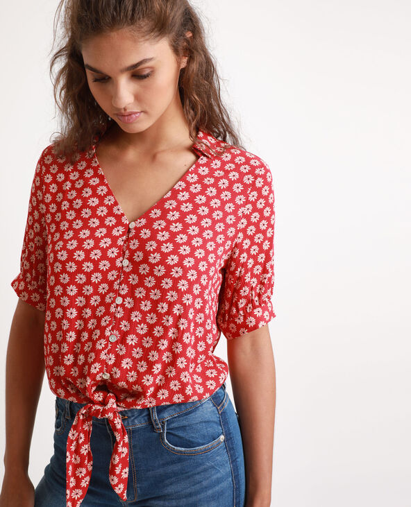 Chemisier fleuri rouge - Pimkie