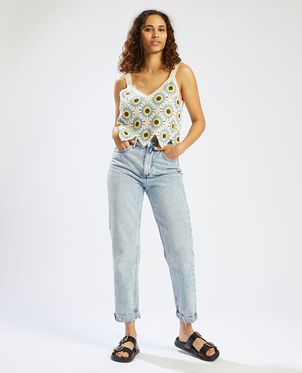 Cropped top en crochet écru - Pimkie