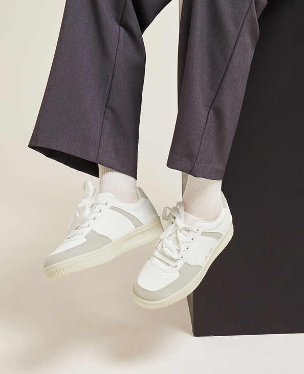 Sneakers bi-matière beige - Pimkie