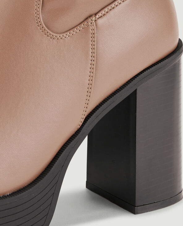 Boots plateformes talons hauts marron - Pimkie