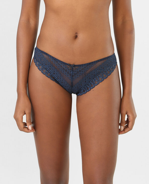 Tanga dentelle bleu marine - Pimkie