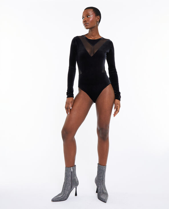 Body bi-matière manches longues noir - Pimkie