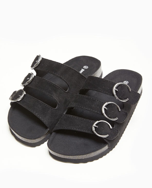 Mules 3 brides noir - Pimkie