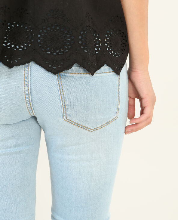 Jean skinny raw cut zippé bleu clair - Pimkie