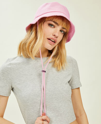 Bob en toile avec liens et stoppeur rose clair - Pimkie