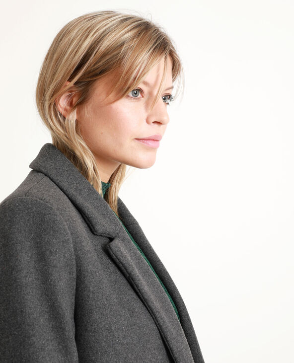 Manteau drap de laine gris foncé - Pimkie