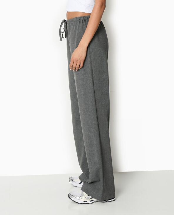 Pantalon droit taille élastiquée gris foncé - Pimkie