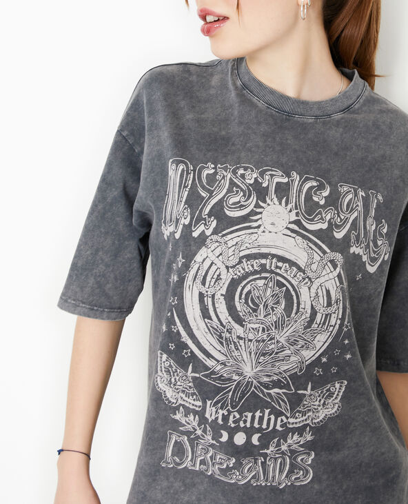 T-shirt oversize avec print gris foncé - Pimkie