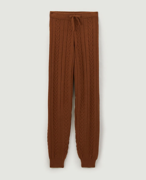 Pantalon en maille torsadée marron - Pimkie