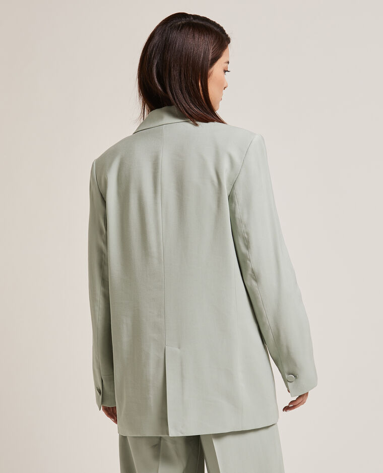 Veste blazer oversize en toile fluide vert - Pimkie