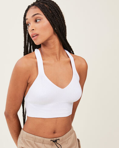 Brassière maille côtelée blanc - Pimkie