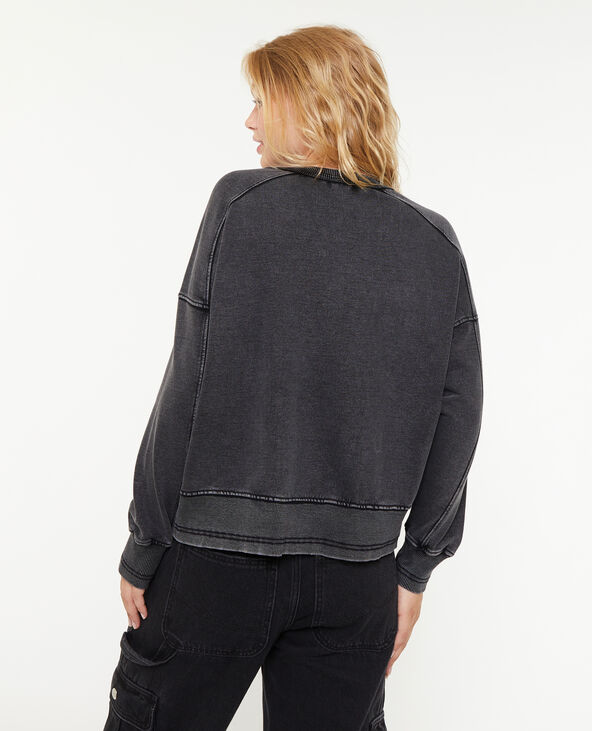 Sweat loose avec jeux de coutures gris foncé - Pimkie
