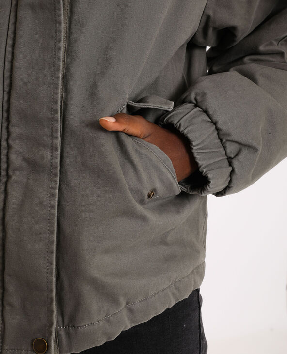 Parka courte à capuche vert kaki - Pimkie