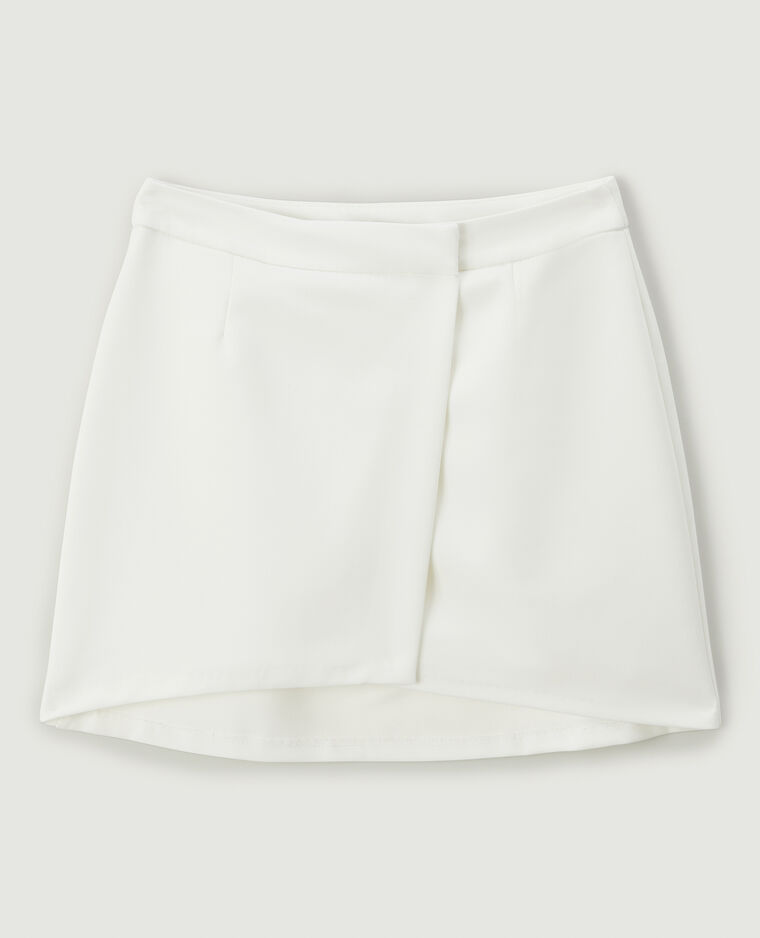 Mini-jupe porte-feuille blanc - Pimkie