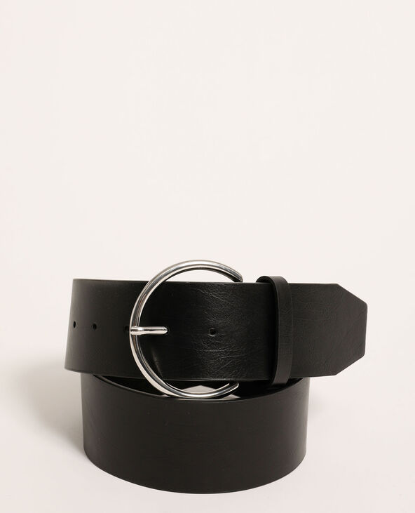 Ceinture large en simili cuir noir - Pimkie