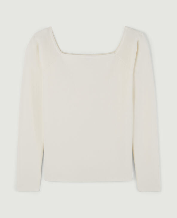 Pull encolure Bardot blanc - Pimkie
