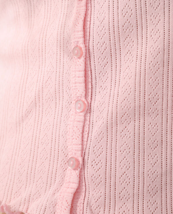 Gilet ajouré rose - Pimkie