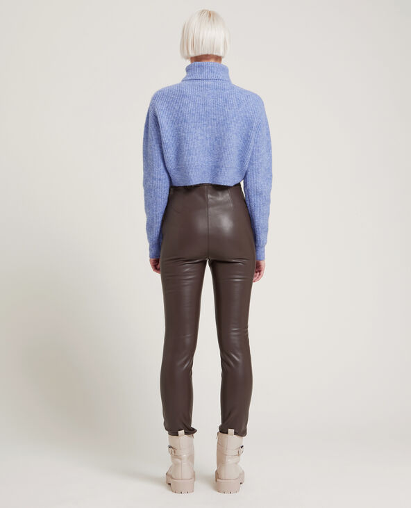 Legging simili cuir marron - Pimkie