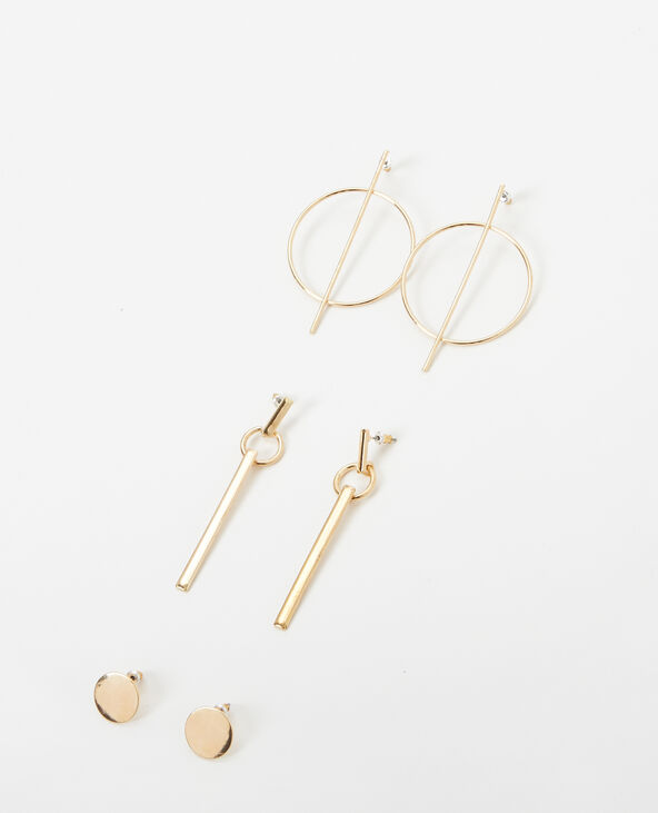 Lot de 3 boucles d'oreilles dorées doré - Pimkie
