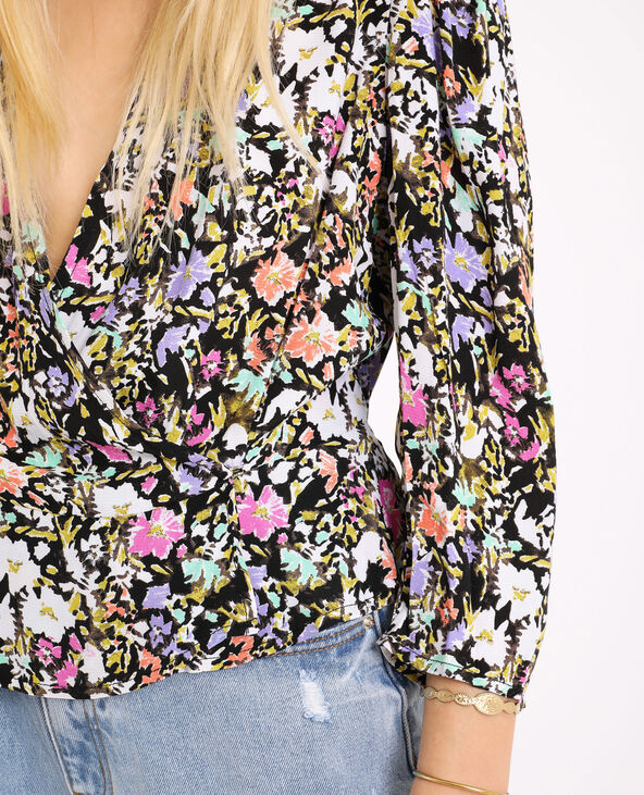 Blouse cache coeur fleurie discount