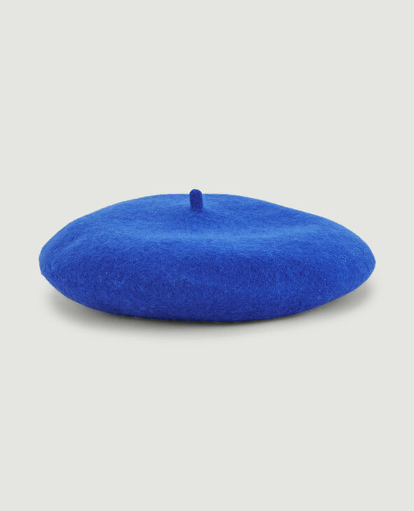 Béret en lainage bleu électrique - Pimkie