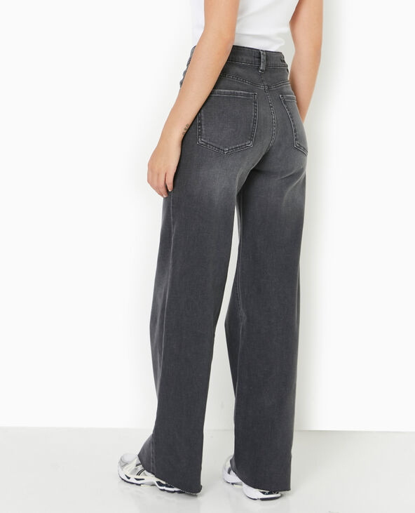 Jean wide taille haute gris foncé - Pimkie