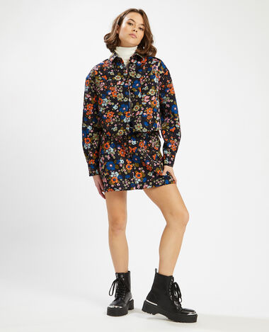 Jupe motif fleuri noir - Pimkie