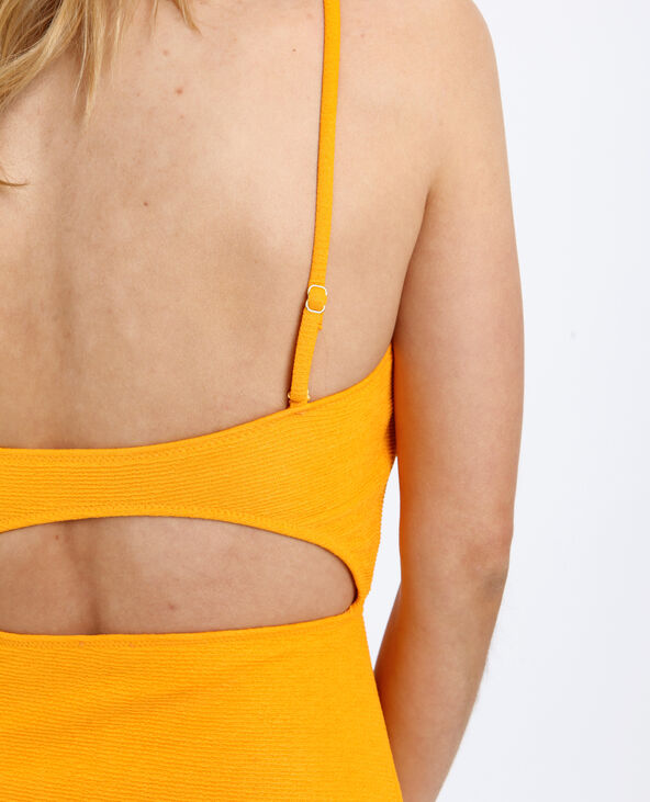 Maillot de bain une pièce à découpes jaune ocre - Pimkie