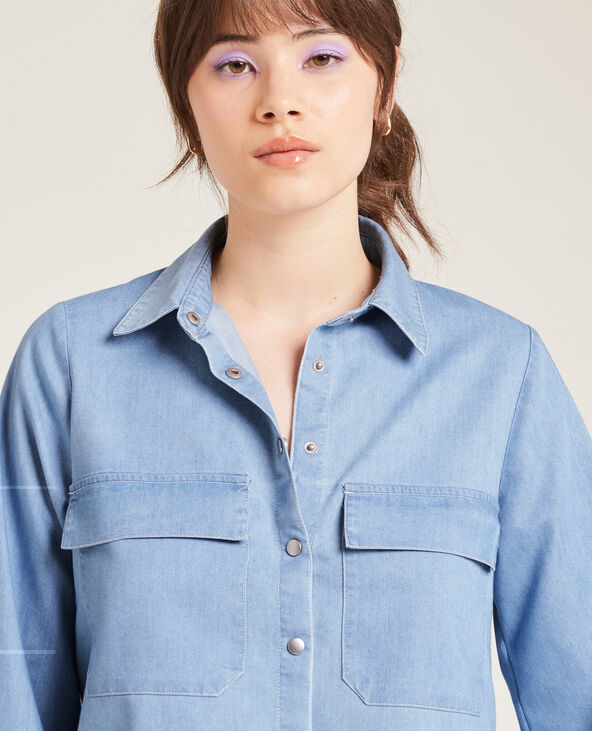 Chemise manches longues effet jean bleu - Pimkie