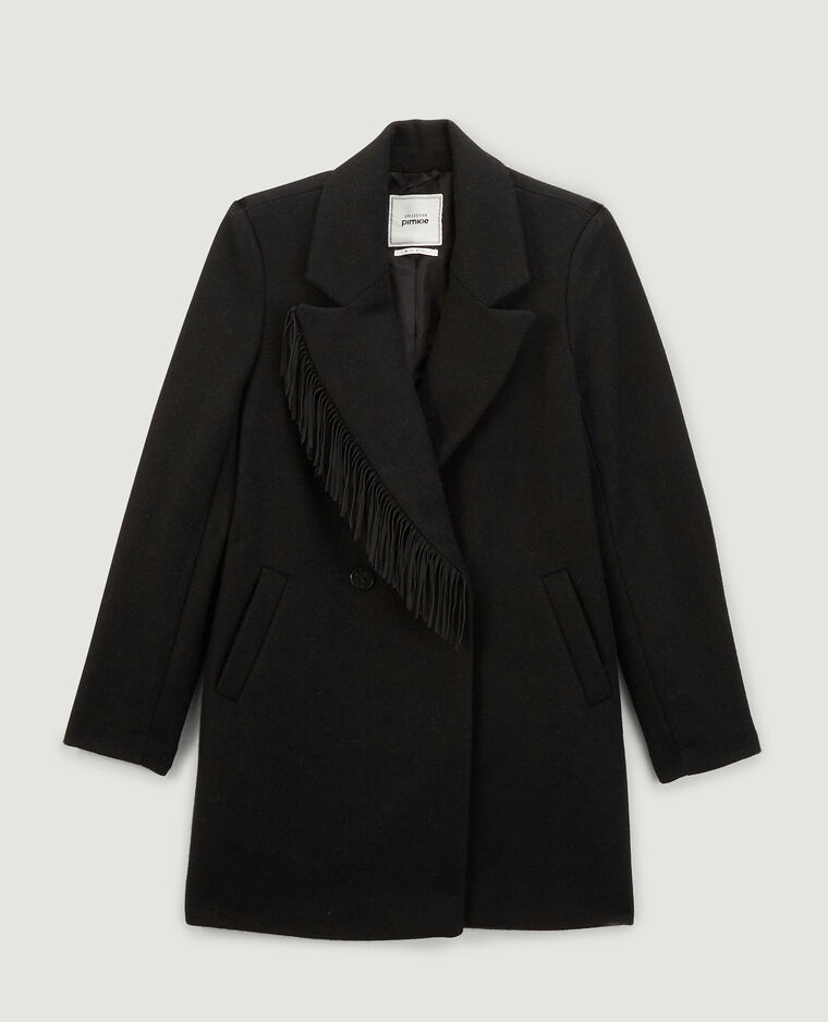 Manteau à franges noir - Pimkie
